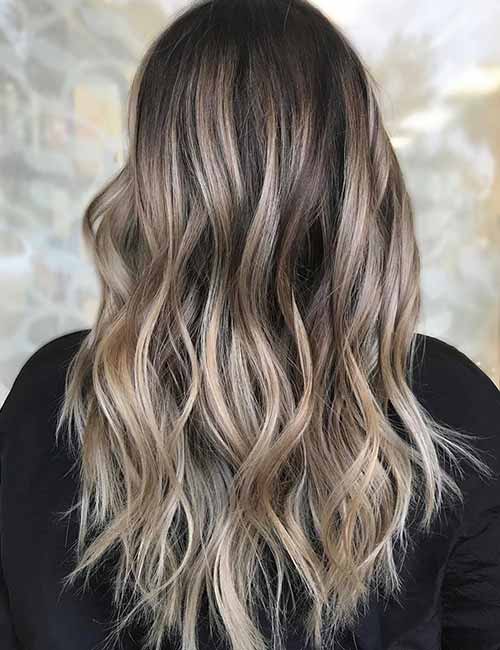 Light brown hair with icy blonde highlights