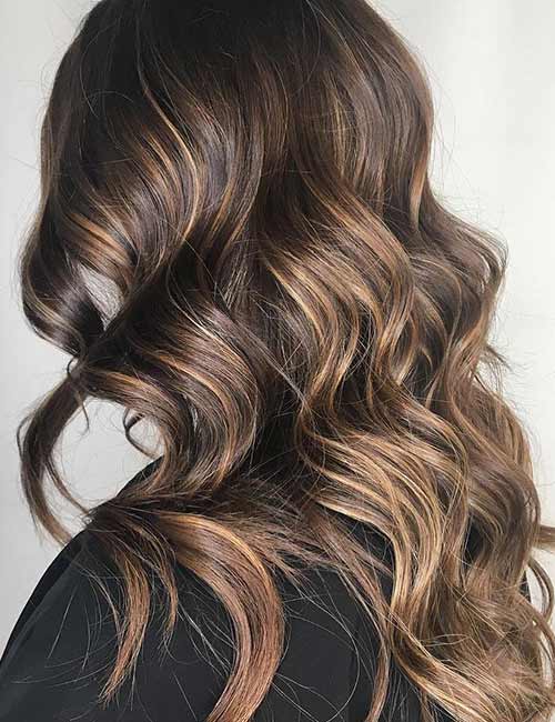 2. Golden Blonde Highlights On Chestnut Brown Hair