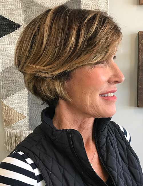 6. Multidimensional Brunette Pixie