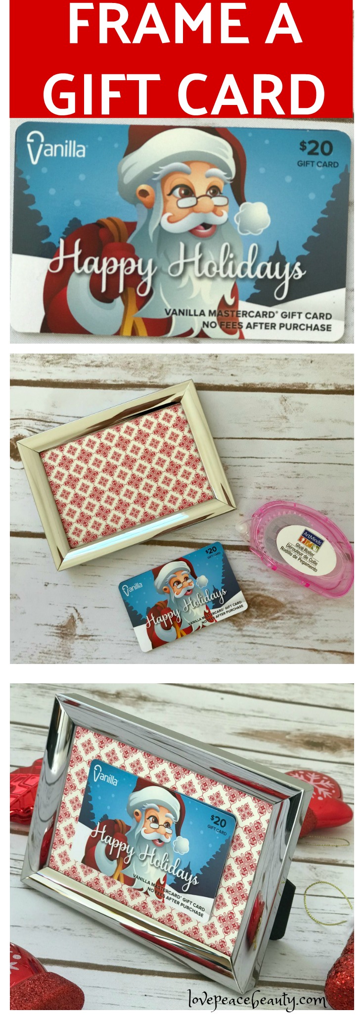 A Cute and Clever Way to Gift a Gift Card. Frame gift card.