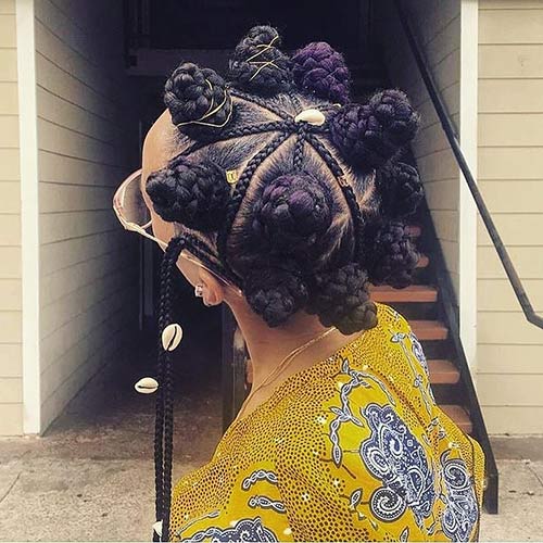 6. Cornrow And Bantu Knot Wheel