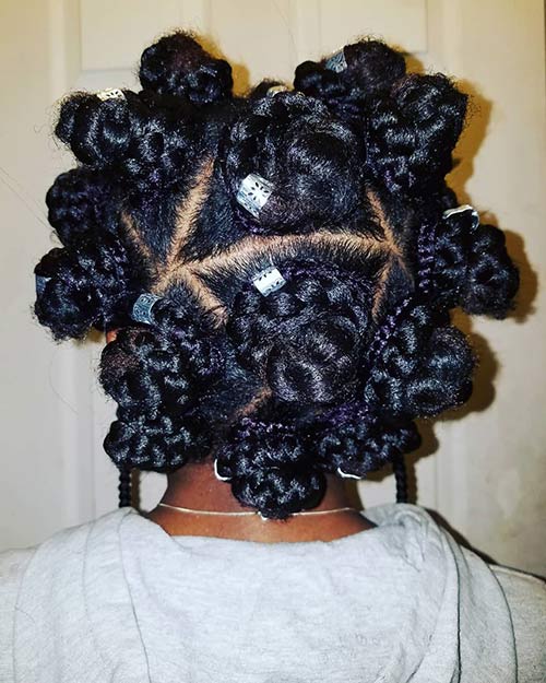 5. Braided And Accessorized Bantu Knots