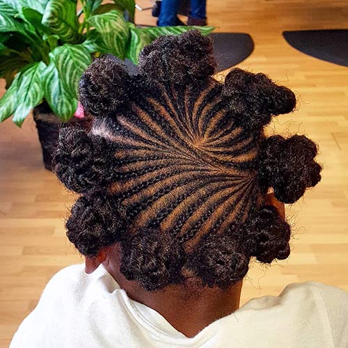 16. Spirally Braided Bantu Knots