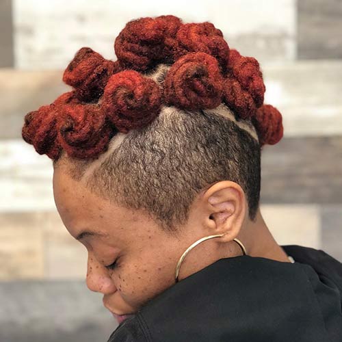 2. Faux Tri Bantu Knot Mohawk