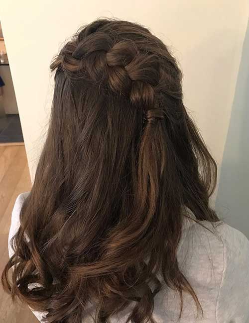 Slanted Braid Half Updo
