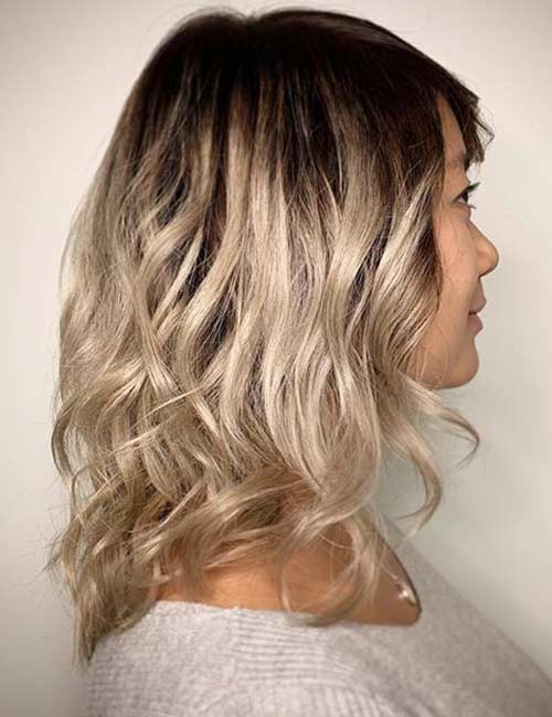 Champagne Blonde With Dark Roots