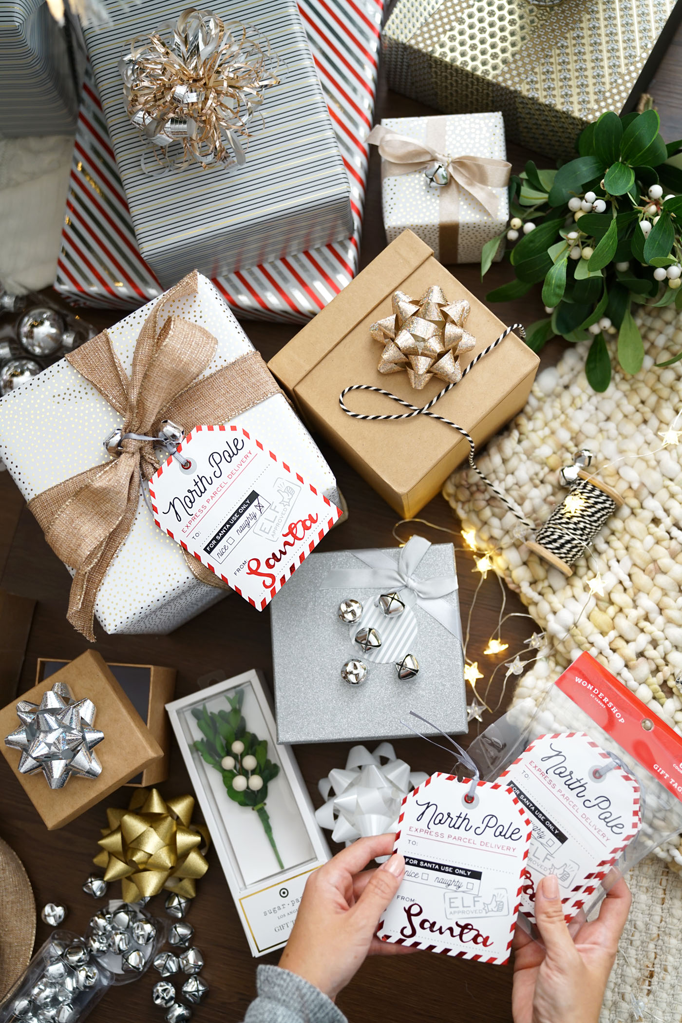 Christmas Boxes and Tags from Target and Michaels