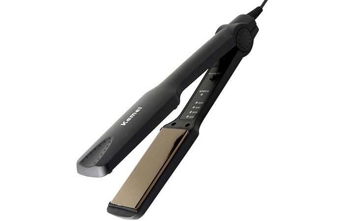 3. Kemei – 329 Professional Hair Straightener Tourmaline Ceramic Heating Styling Tool