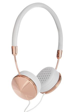 FRENDS Layla leather and rose gold-tone headphones