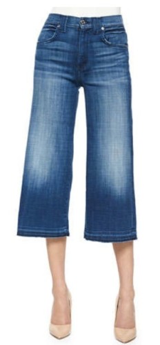 Raw Edge Hem Medium Broken Twill Culottes