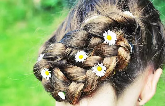 woman with crown braid